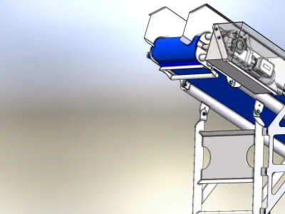 Inclinet Hygienic conveyor with belt 3D model