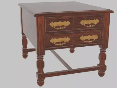 1980 Vintage Living Room Coffee and End Table Set 3D model