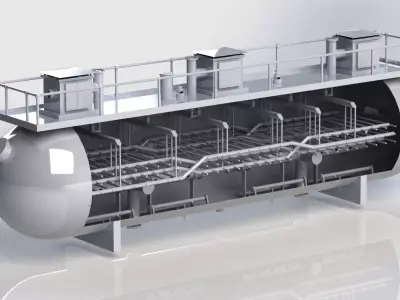 Oil And Gas Storage Tank API Based Design 3D model