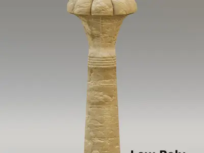 Egyptian palmiform column Low-poly 3D model