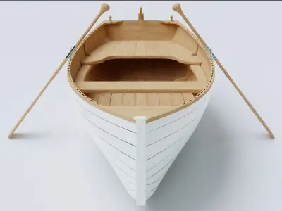 Wooden Boat 3d Model 3D model