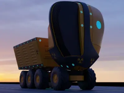 Unmanned Electric Truck UV 3D model