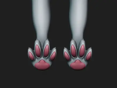 Digitigrade Anthro Legs and Paws 3D model