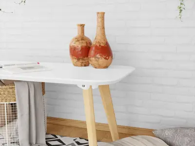  Three Vase Models, Rustic Red 