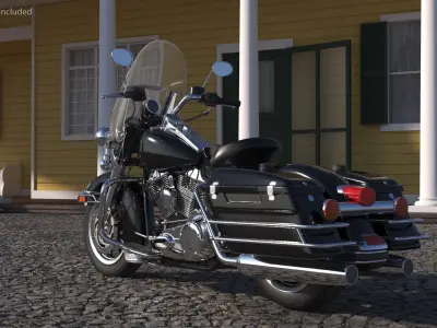 Classic Road King Motorcycle Black  purchase 3D model
