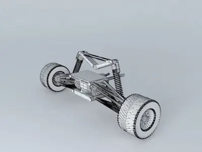 ATV wheel and suspension assembly with steering and drive  Free 3D model