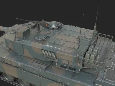 2 coatings of JSDF Type 90 Type-90 Main Battle Tank MBT Low-poly 3D model