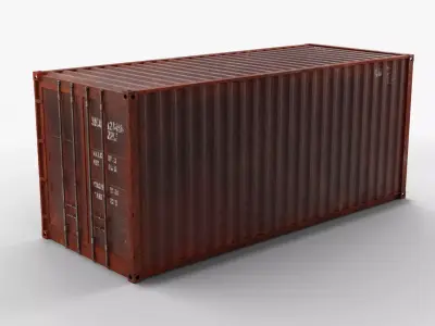 20Ft Cargo Container - Black - Rusted 3D model