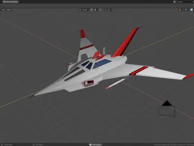 Fighter Space Ship Low-poly 3D model