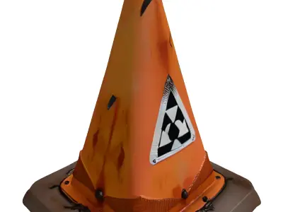 Rusted Radiation Hazard Traffic Cone 3D model