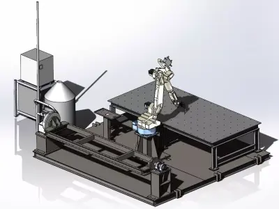 Welding robotics  automation system solution with rotary table 3D model
