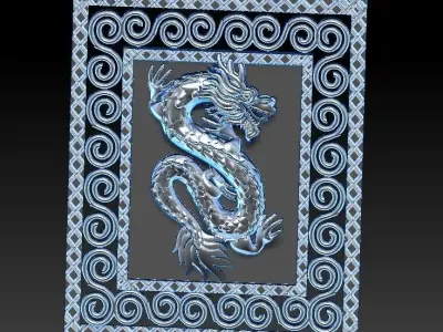 Custom Chinese Dragon Pendant  3D Print 3D print model 3D print model
