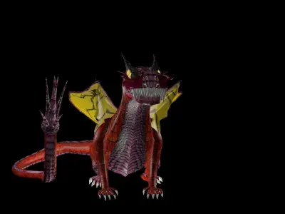 Low Poly Rigged Dragon Low-poly 3D model