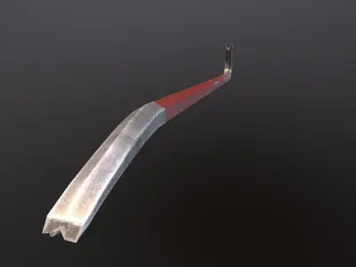 Crowbar Game Ready sword with wooden handle Low-poly 3D model