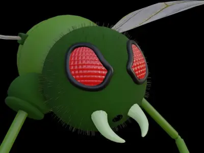 Alien Soldier Mosquito Low-poly 3D model