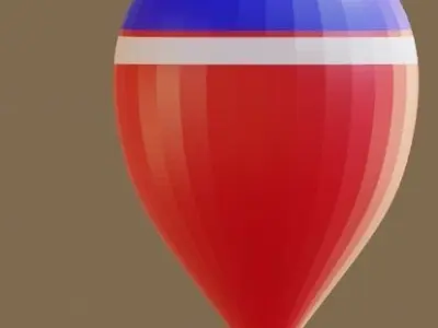 Hot Air Balloon 3D-LowPoly-Model Low-poly 3D model