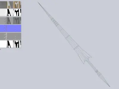 Fantasy lance Low-poly 3D model