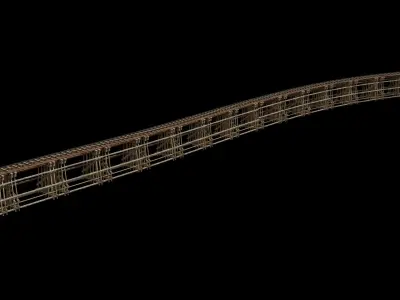 Wood trestle bridge 3D model Low-poly 3D model purchase