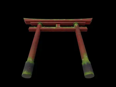 Torii Gate Low-poly 3D model