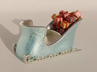 Santa sleigh 3D model