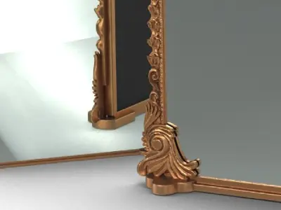 Gleaming Primrose Mirror Antique 3D model