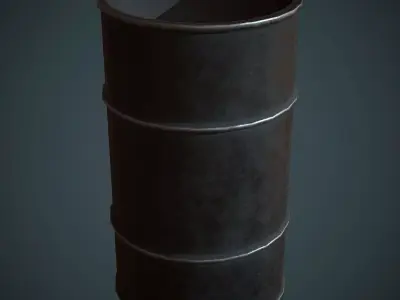 Barrel PBR Low Poly metal Low-poly 3D model