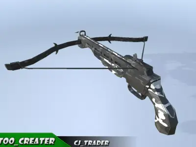 Sci-Fi Crossbow Low-poly 3D model Low-poly 3D model