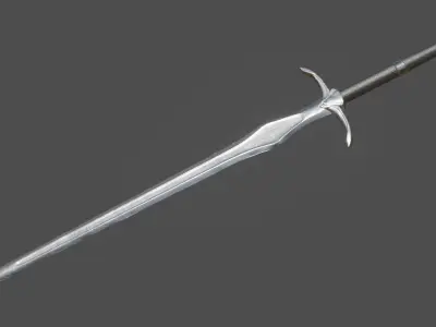 Sword silver Free low-poly 3D model