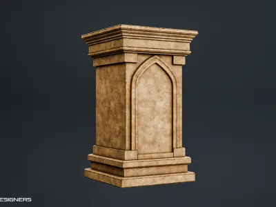 Ancient Stone Shrine  Low-poly 3D model