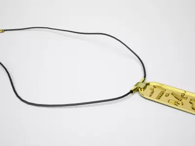 Gold Egyptian Cartouche Necklace 3D model