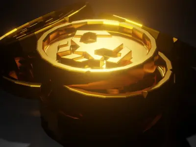 Gold Coins Low-poly 3D model Low-poly 3D model