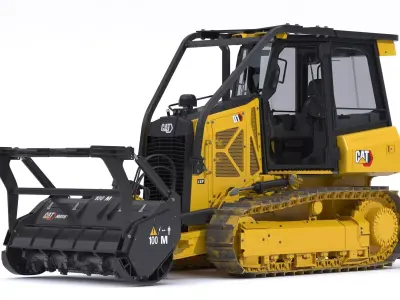 CAT Small Dozers D1 Mulcher 3D model