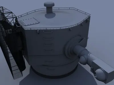 Battleship Bismarck 7m Rangefinder Free 3D model