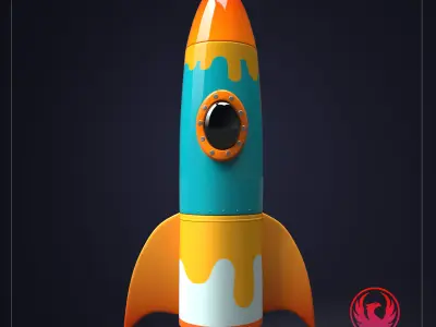 Low-Poly 3D Model Stylised Spaceshipe Low-poly 3D model