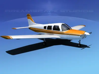 Piper Warrior II 3D model 8