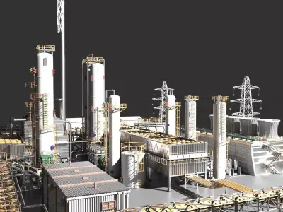 Oil Refinery 3D model get