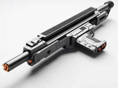 Futuristic Railgun 3D Model 3D model