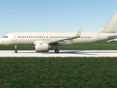 Airbus A320 Neo White  Low-poly 3D model
