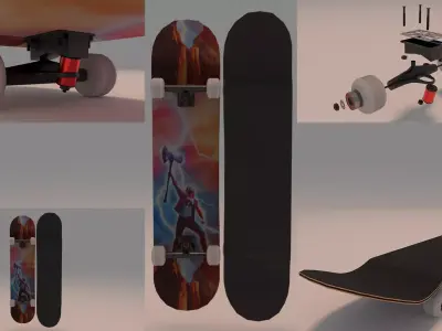 Marvel Thor Skateboard 3D model