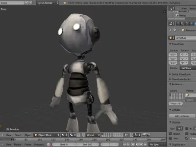 roboto made in blender Low-poly 3D model