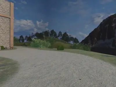 Mountain Village Landscape 3D model shop