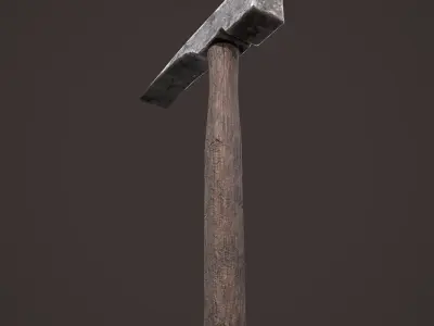 Medieval Hammer  Free low-poly 3D model