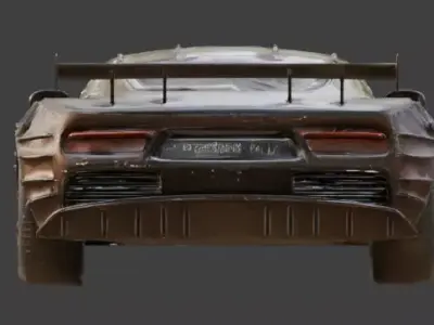 Post-Apocalyptic Raider Supercar Low-poly 3D model