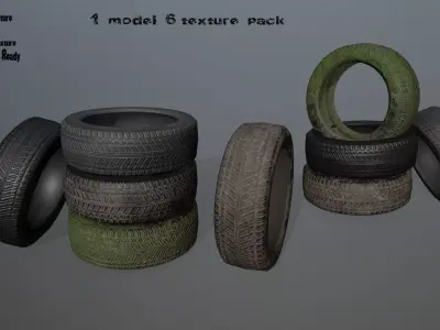 Tire 2 tyres pack Low-poly 3D model