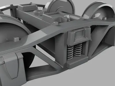 Train Bogie High Poly 3D model