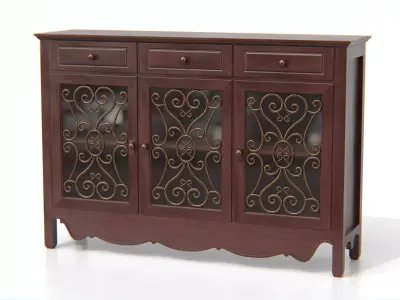 Antique Sideboard Cabinet Low-poly 3D model