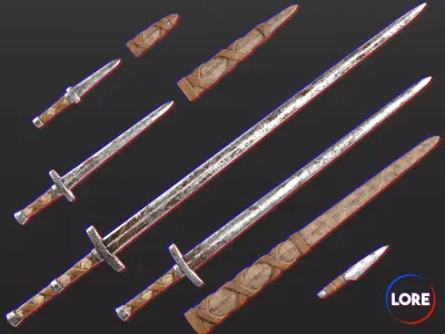 Medieval Collection Crude Blades 3D Model Pack