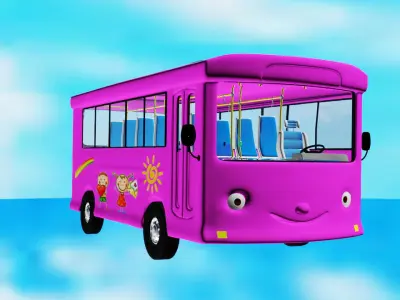 Cutie School Bus 3D model Low-poly 3D model