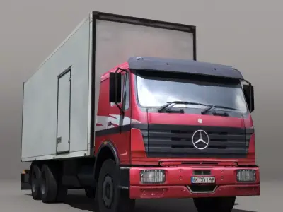 Truck flatbed - flatbed Low-poly 3D model