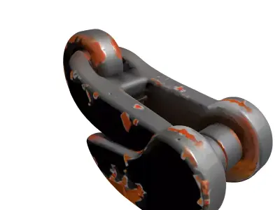 Rusty Industrial Heavy Duty Shackle Low-poly 3D model